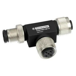 TCSCTN011M11F Radio frequency identification XG, Network “T” connector, Мережа RS485 or CANopen, M12, 5 pin 1 male/ 2 female Radio frequency identification XG, Network “T” connector, Мережа RS485 or CANopen, M12, 5 pin 1 male/ 2 female