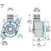 XCC1514TS01X Інкрементальний кодер Ø 58 - through shaft 14 mm - 100 балів - 5V RS422