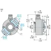 XCC2930TS81KBN Opto-electronic rotary encoders XCC, absolute encoder Ø 90 single turn, through shaft 30 mm, push pull 13 bit binary