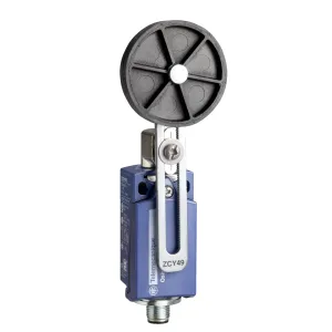 Кінцевий вимикач XC Standard, XCKD, plastic roller lever Ø 50 var.length, 1NC+1NO, миттєве спрацювання, M12