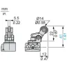 XCKD2527P16 Кінцевий вимикач XC Standard, XCKD, thermoplastic plastic roller lever plung. Ver, 1NC+1NO, повільний, M16