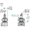 XCKP21H2P16 Кінцевий вимикач XC Standard, XCKP, M18плунжер з сталевим роликом, 1NC+1NO, миттєве спрацювання, M16