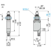 XCMD21G1C12 Кінцевий вимикач XC Standard, XCMD, M16 metal roller plunger nitrile boot, 1NC+1NO, миттєве спрацювання, M12