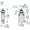 XCMN21F0L1 Кінцевий вимикач XC Standard, XCMN, M12 metal end plunger, 1NC+1NO, миттєве спрацювання, 1 m