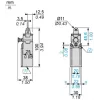 XCNR2102P20 Кінцевий вимикач XC Standard, XCNR, сталевий роликовий штовхач, 1NC+1NO, миттєве спрацювання, M20