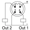 XMLR001G2P05 Електронні датчики тиску, Датчики тиску XM, XMLR 1 bar, G 1/4, 24 V DC, 2xPNP, M12