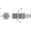 XS118BLPAM12 Індуктивний датчик XS1 M18, L64 мм, латунь, Sn5 мм, 12..24В DC, M12