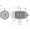 XS630B5PAL2 Індуктивний датчик наближення XS, inductive sensor XS6 M30, L64 мм, латунь, Sn30 мм, 12...48 V DC, кабель 2 m