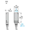 XS7F1A1PCL1TF Індуктивний датчик наближення XS, inductive sensor XS7 15x32x8, PBT, Sn5 мм, 12...24 V DC, кабель 1 m
