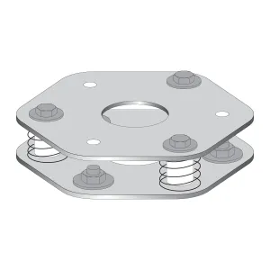 Telemecanique Світлові штори безпеки XUSL, Column Double fixing base with springs and adjustment screws for positioning