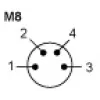 XXR12A8KAM8 Ультразвукові датчики XX, ultrasonic sensor cylindrical M12, receiver, Sn 0.2 m, 2 НІ, M8 connector