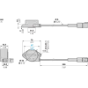 XXW54P3APL01DM6 Ультразвуковий датчик, plastic, Wide Beam Φ54, 3м, 4…20мA+PNP, 0,15м cable+ 6pin Deutsch male connector