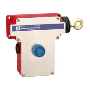 Перемикач троса аварійної зупинки з фіксацією, Telemecanique rope pull switches XY2C, e XY2CE, права сторона -2NC+2 НІ, Booted pushbutton