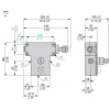 XY2CE1A450 Перемикач троса аварійної зупинки з фіксацією, Telemecanique rope pull switches XY2C, e XY2CE, права сторона -1NC+1NO, key release pushbutton