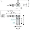 XY2CJL19 Перемикач троса аварійної зупинки з фіксацією, Telemecanique rope pull switches XY2C, e XY2CJ, left side, 2NC+1NO, Pg13.5