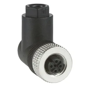XZCC12FCM40B Гніздовий, M12, 4 pin, кутовий роз’єм, кабельний ввід Гніздовий, M12, 4 pin, кутовий роз’єм, кабельний ввід