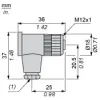 XZCC12FCP42B Гніздовий, M12, 4 pin, кутовий роз’єм, кабельний ввід 