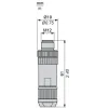 XZCC12MDB50R Male, M12, 5 pin, shielded straight connector