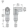 XZCP0266L2 Попередньо підключені роз`єми XZ, кутовий гніздовий, Ø 8 mm, 3 pins, кабель PUR 2 m