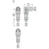 XZCP0466L2 Попередньо підключені роз`єми XZ, кутовий гніздовий, Ø 8 mm, 3 pins, кабель PUR 2 m