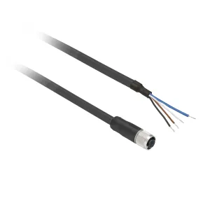 Попередньо підключені роз`єми XZ, straight female, M8, 4 pins, кабель PUR 5 m