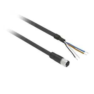 XZCP1169L2 Попередньо підключені роз`єми XZ, straight female, M12, 4 pins, кабель PUR 2 m Попередньо підключені роз`єми XZ, straight female, M12, 4 pins, кабель PUR 2 m