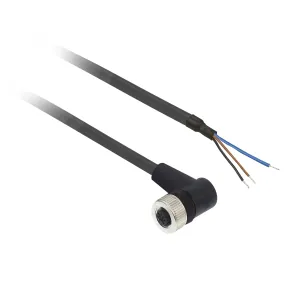 XZCP1440L5 Попередньо підключені роз`єми XZ, кутовий гніздовий, M12, 3 pins, кабель PUR 5 m Попередньо підключені роз`єми XZ, кутовий гніздовий, M12, 3 pins, кабель PUR 5 m