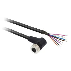 XZCP53P12L5 Попередньо підключені роз`єми XZ, кутовий гніздовий, M12, 8 pins, кабель PUR 5 m Попередньо підключені роз`єми XZ, кутовий гніздовий, M12, 8 pins, кабель PUR 5 m