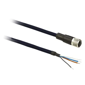 XZCPB1141L2 Попередньо підключені роз`єми XZ, straight female, M12 4 pins, shielded cable PUR 2 m Попередньо підключені роз`єми XZ, straight female, M12 4 pins, shielded cable PUR 2 m