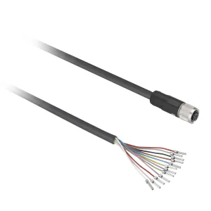 XZCPB44P14L5 Попередньо підключені роз`єми XZ, straight female, M12, 12 pins, кабель PUR 5 m Попередньо підключені роз`єми XZ, straight female, M12, 12 pins, кабель PUR 5 m