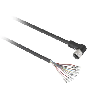 Попередньо з’єднані роз’єми XZ - кутовий гніздовий - M12 - 12 pins - кабель PUR 10m
