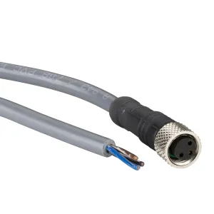 XZCPV0566L3 Pre wired connect ПВХ m8 female straight 3p Pre wired connect ПВХ m8 female straight 3p