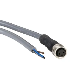 XZCPV0566L6 Попередньо підключені роз`єми XZ, straight female, M8, 3 pins, кабель ПВХ 6 m Попередньо підключені роз`єми XZ, straight female, M8, 3 pins, кабель ПВХ 6 m
