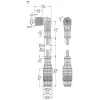 XZCR1512040A1 Кабель-перемичка XZ, male straight M12 3 pin, female elbowed M12 3 pin, PUR 1 m XZCR1512040A1 Кабель-перемичка XZ, male straight M12 3 pin, female elbowed M12 3 pin, PUR 1 m