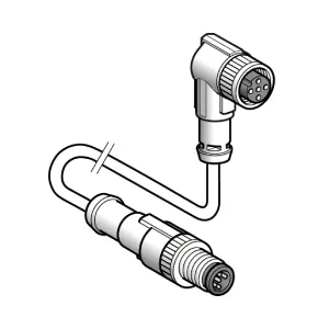XZCR1512064D1 Кабель-перемичка XZ, male straight M12 5 pin, female elbowed M12 5 pin, PUR 1 m Кабель-перемичка XZ, male straight M12 5 pin, female elbowed M12 5 pin, PUR 1 m