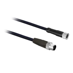 XZCRV1509041J2 Кабель-перемичка XZ, male straight M12 4 pin, female straight M8 4 pin, ПВХ 2 m Кабель-перемичка XZ, male straight M12 4 pin, female straight M8 4 pin, ПВХ 2 m