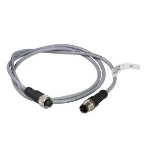 XZCRV1511040A1 Кабель-перемичка XZ, male straight M12 3 pin, female straight M12 3 pin, ПВХ 1 m Кабель-перемичка XZ, male straight M12 3 pin, female straight M12 3 pin, ПВХ 1 m