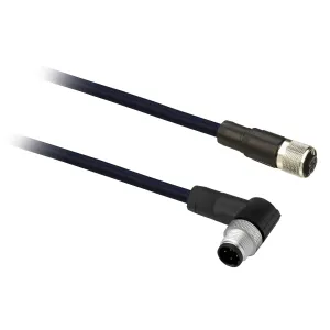 XZCRV5111V3C1 Кабель-перемичка XZ, male elbowed M12 4 pin, female straight M12 4 pin, ПВХ 1 m Кабель-перемичка XZ, male elbowed M12 4 pin, female straight M12 4 pin, ПВХ 1 m
