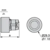 ZB5AP6S Головка для кнопки без підсвічування, Harmony XB5, XB4, blue flush pushbutton Ø22 mm пружинне повернення unmarked